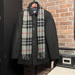 New | size M | winter |  Men's Black coat withscarf